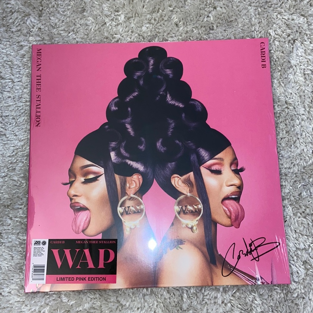 Signed Cardi B Pink Vinyl Wap